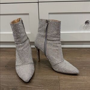 Steve Madden Shimmering Silver Heeled Boots